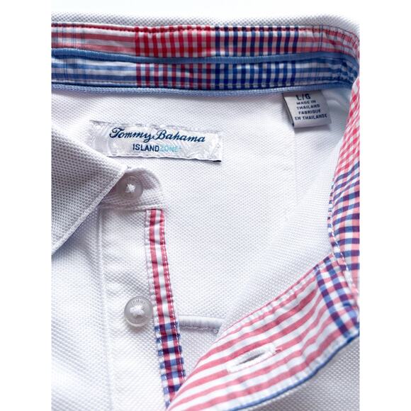 Tommy Bahama Summerlake Check IslandZone Five O'Clock Polo Shirt Size Large - Picture 3 of 8